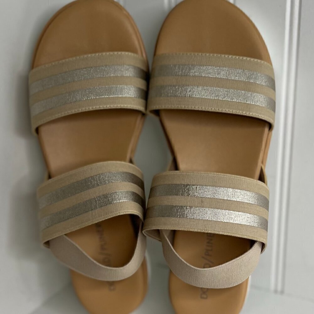 Donald J. Pliner Womens Lue-me Striped Open Toe Slingback Sandals Size 7